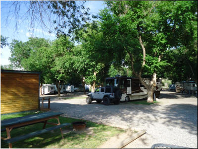 Large RV Pull Thru sites at Eagle RV Park and Campground in Thermopolis Wyoming