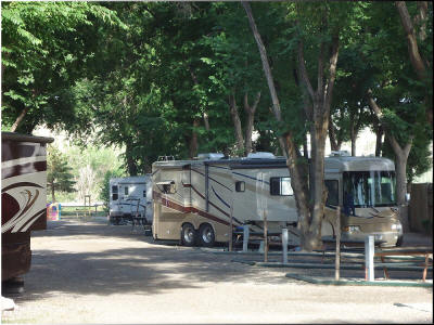 Large RV Pull Thru sites at Eagle RV Park and Campground in Thermopolis Wyoming